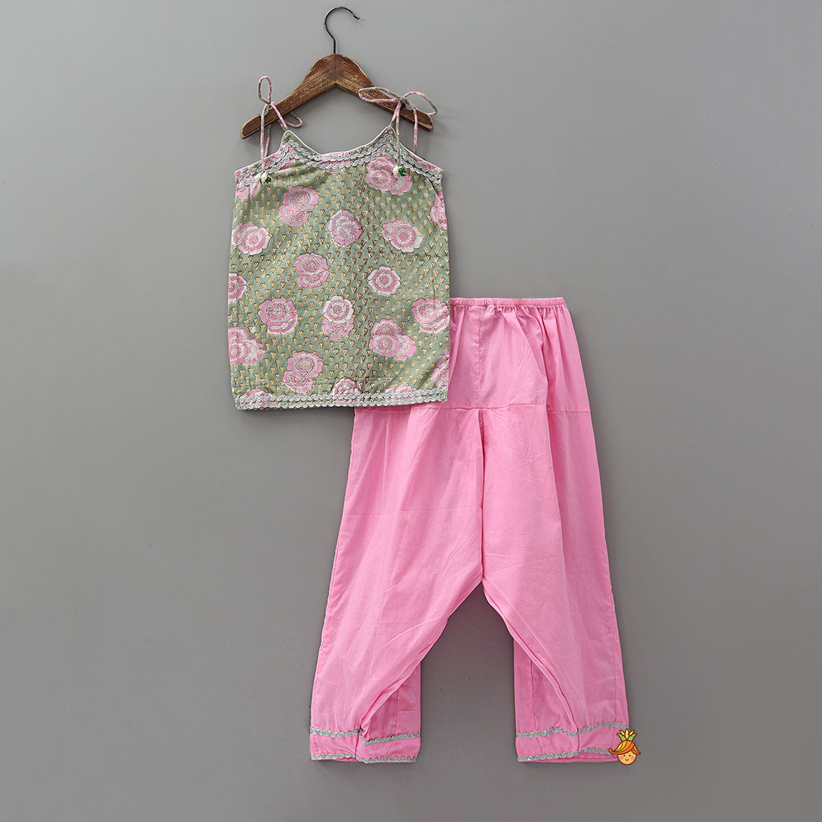Hand Block Printed Kurti And Salwar With Matching Dupatta