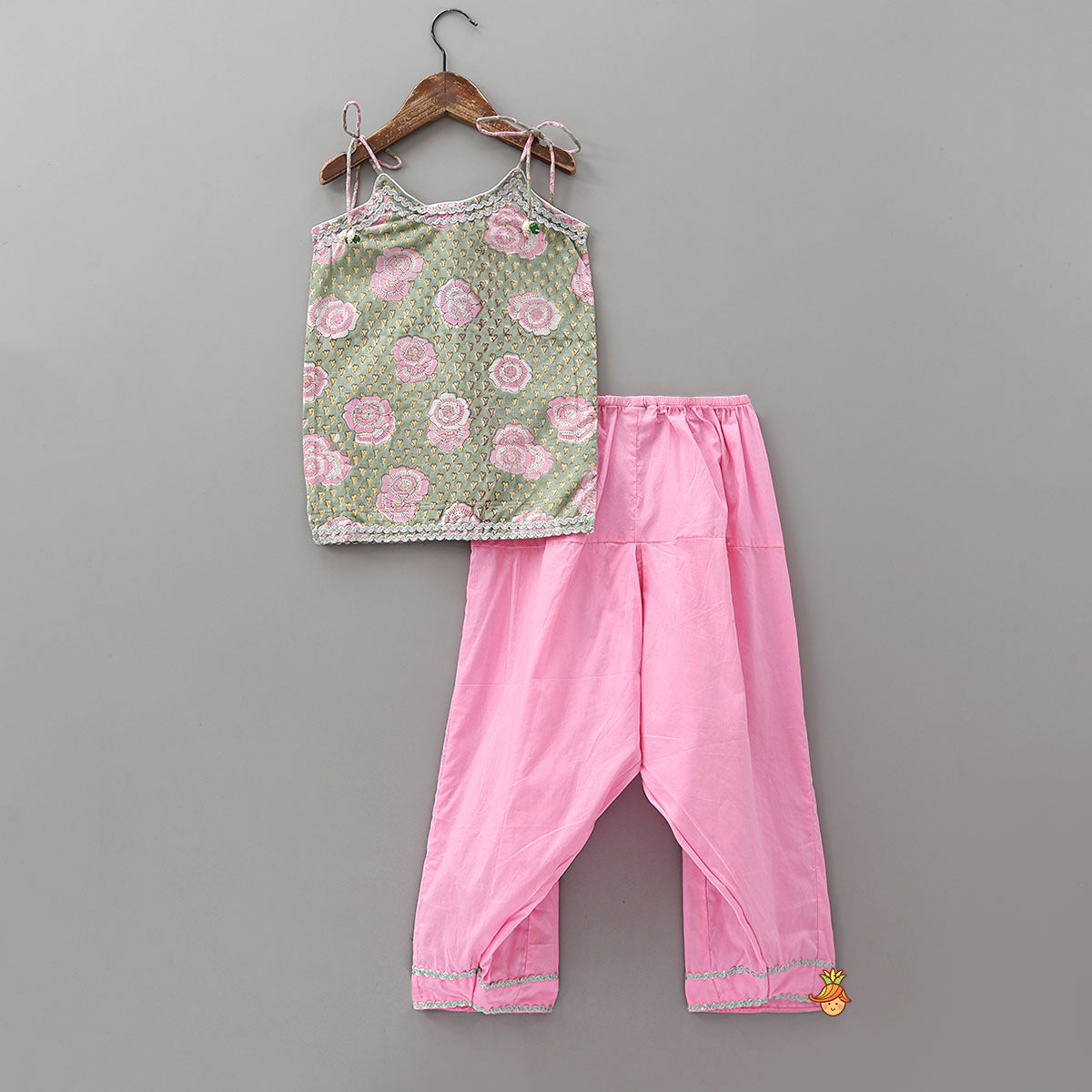 Hand Block Printed Kurti And Salwar With Matching Dupatta