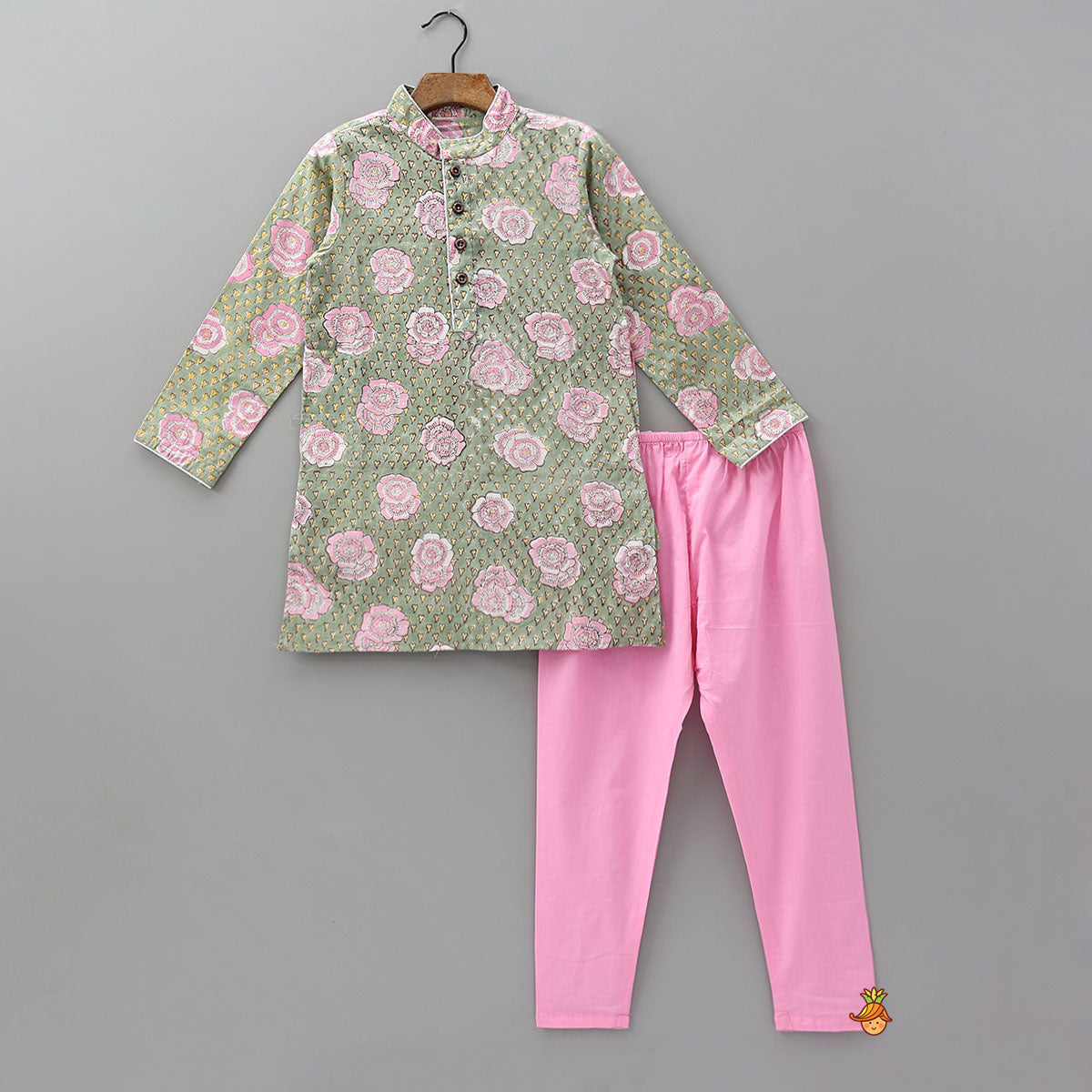 Hand Block Printed Classic Kurta And Churidar