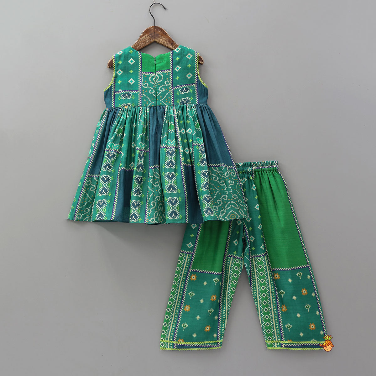 Faux Mirror Hand Embroidered Kurti And Pant
