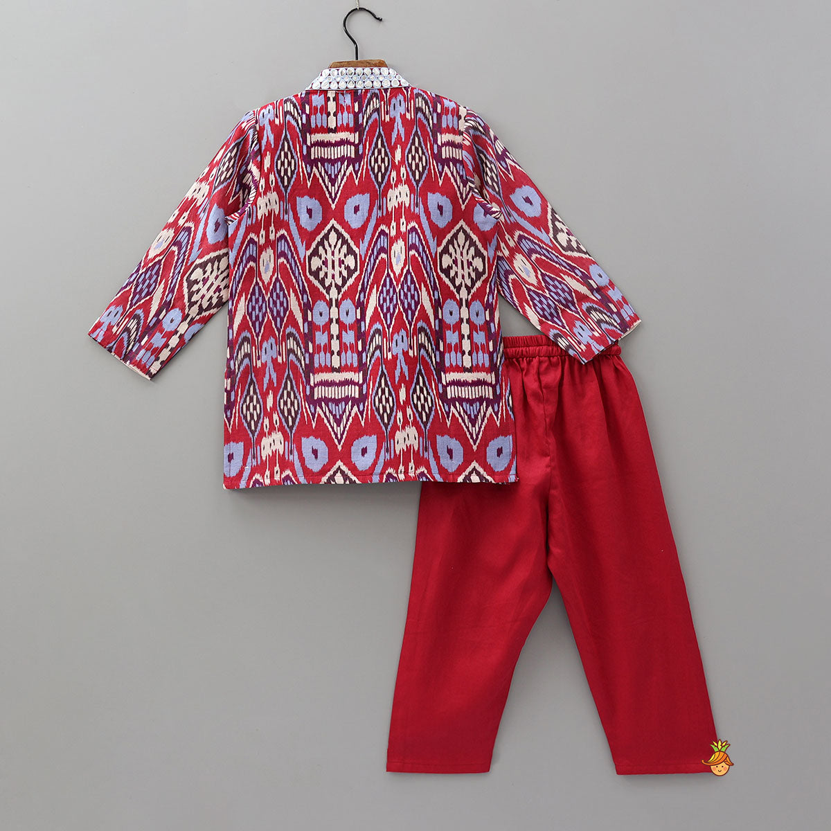 Faux Mirror Work Kurta And Contrasting Pyjama
