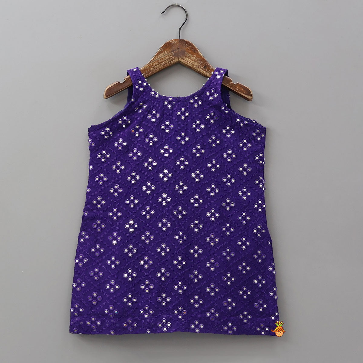 Festive Faux Mirror Work Kurti And Sharara With Dupatta