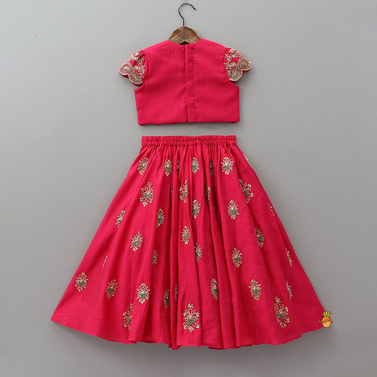 Glamorous Heavy Embroidered Crop Top And Lehenga With Dupatta