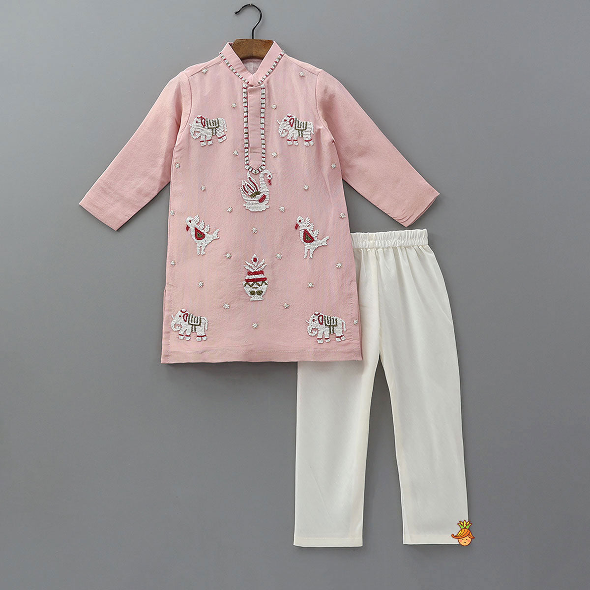 Beads Embroidered Shimmer Kurta And Pyjama