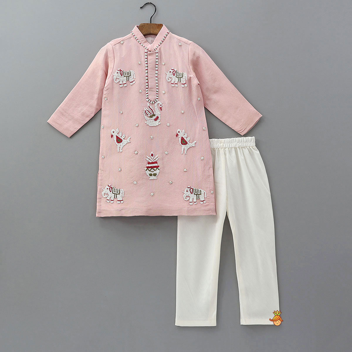 Beads Embroidered Shimmer Kurta And Pyjama