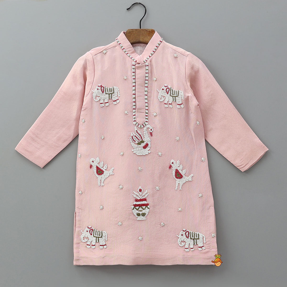 Beads Embroidered Shimmer Kurta And Pyjama