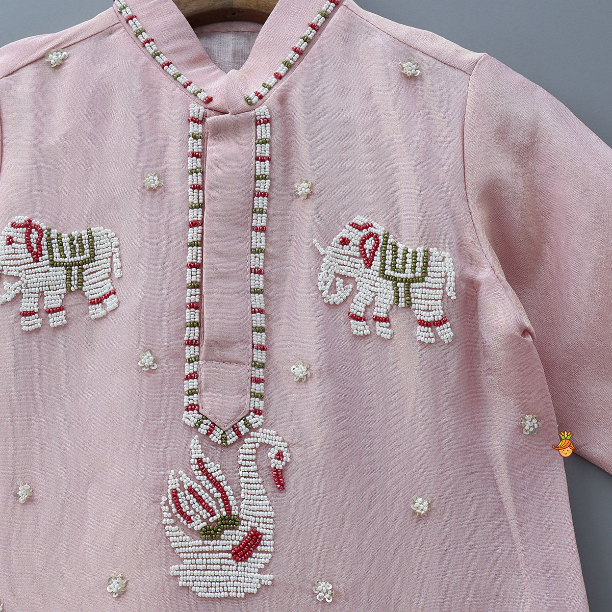 Beads Embroidered Shimmer Kurta And Pyjama