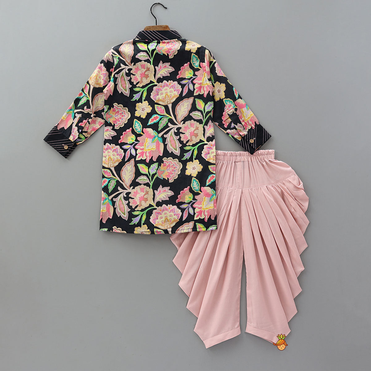 Vibrant Floral Printed Kurta And Dhoti