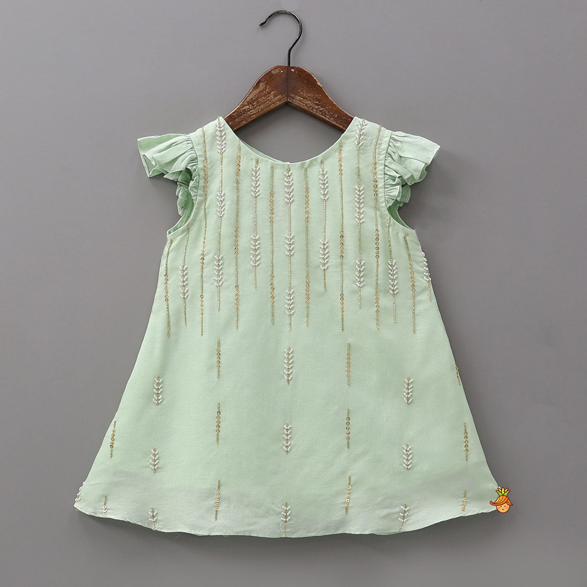 Ruffle Detail Kurti And Sharara With Coordinated Dupatta