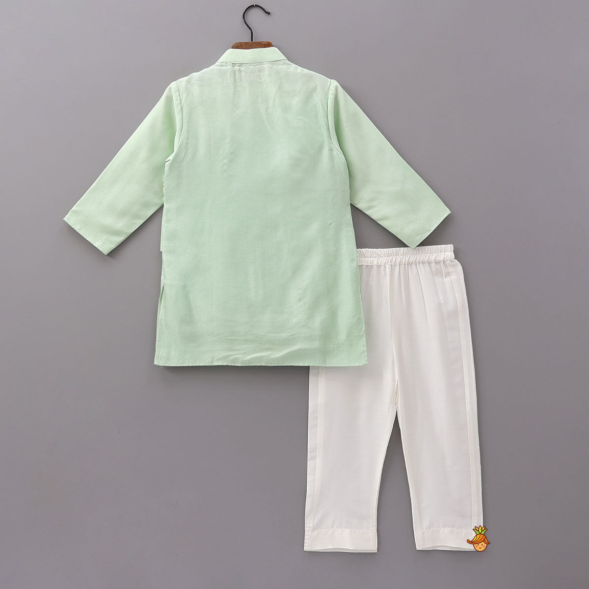 Faux Jacket Style Embroidered Ethnic Kurta With Pyjama