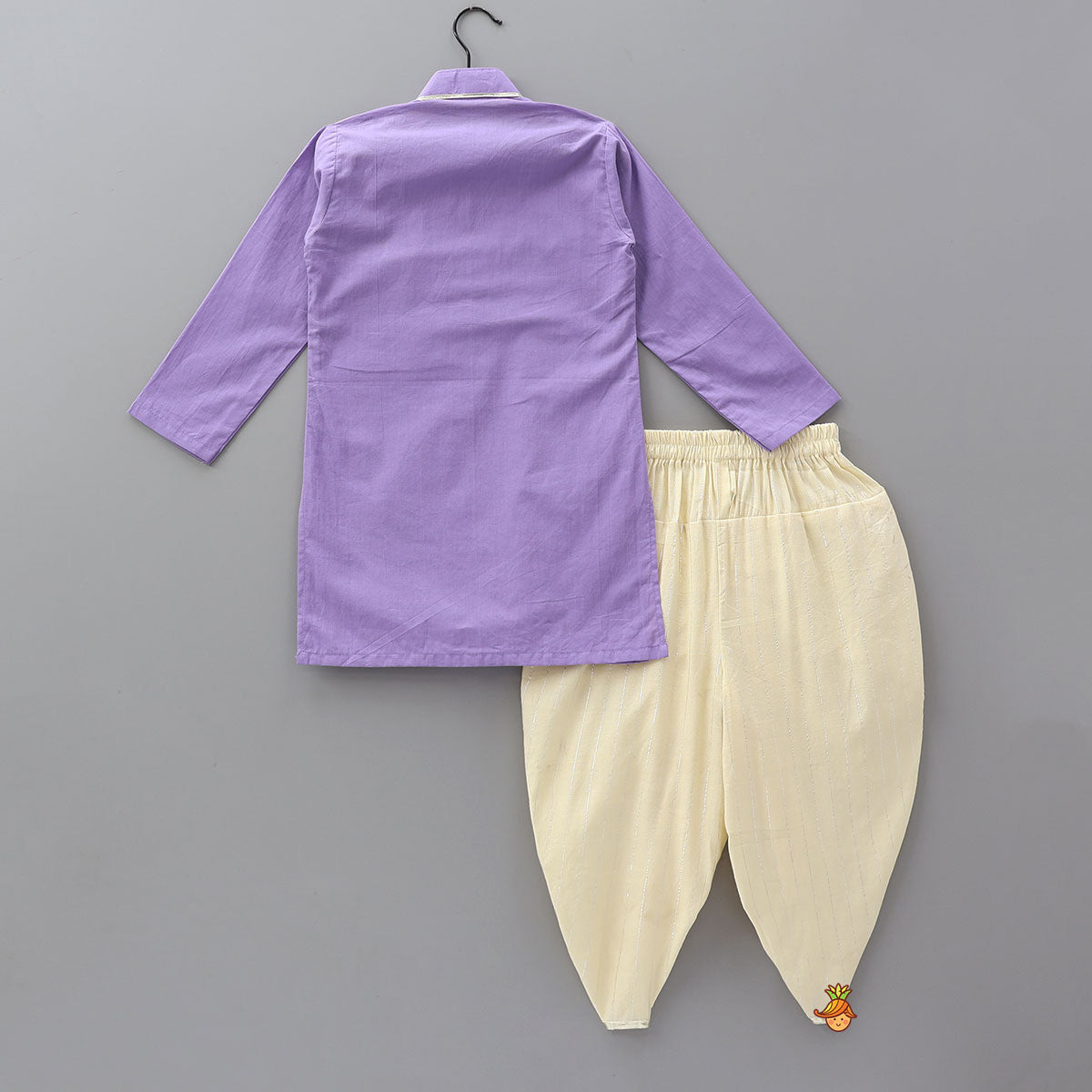 Embellished Classic Kurta With Lurex Striped Dhoti