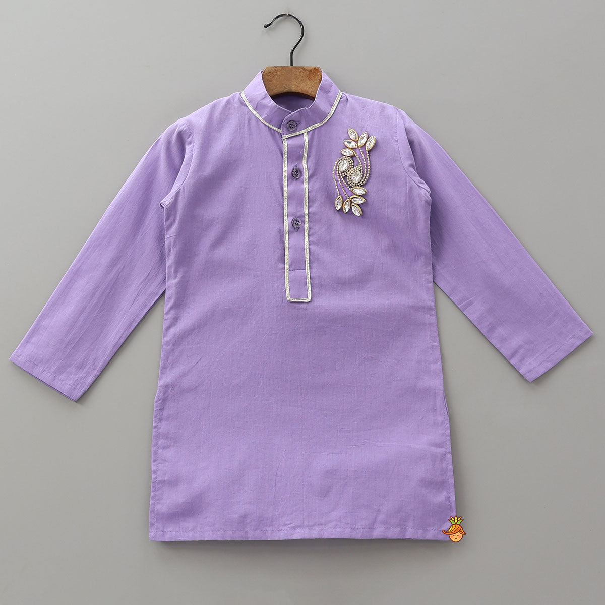 Embellished Classic Kurta With Lurex Striped Dhoti