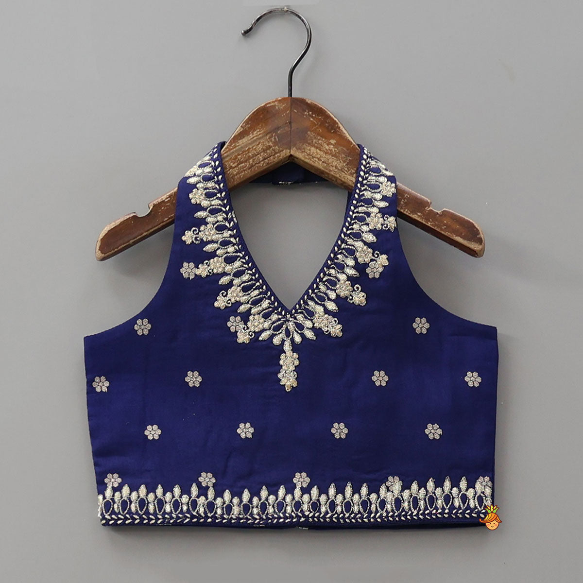 Floral Motif Embellished Crop Top And Lehenga With Dupatta