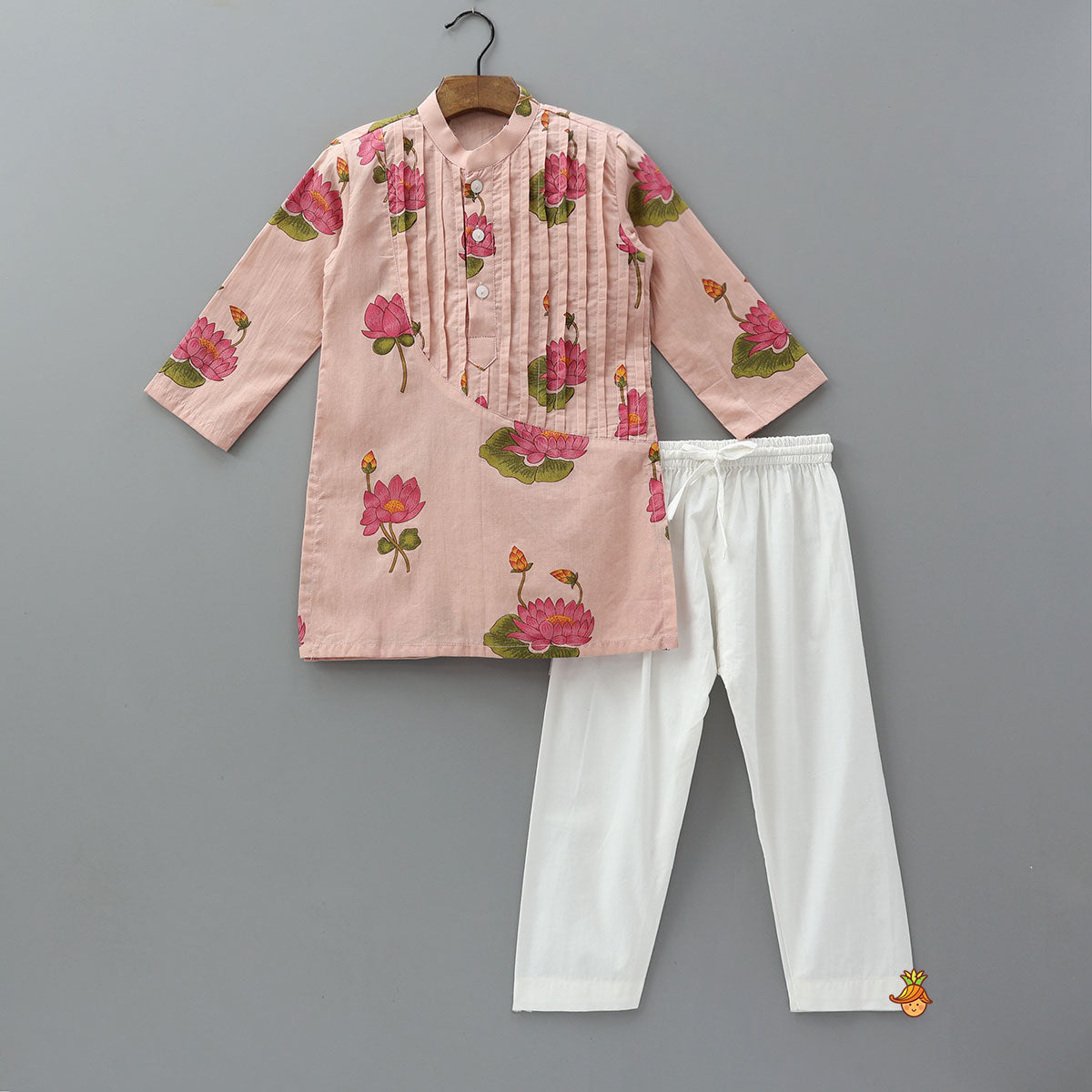 Floral Printed Soft Cotton Kurta And Pyjama