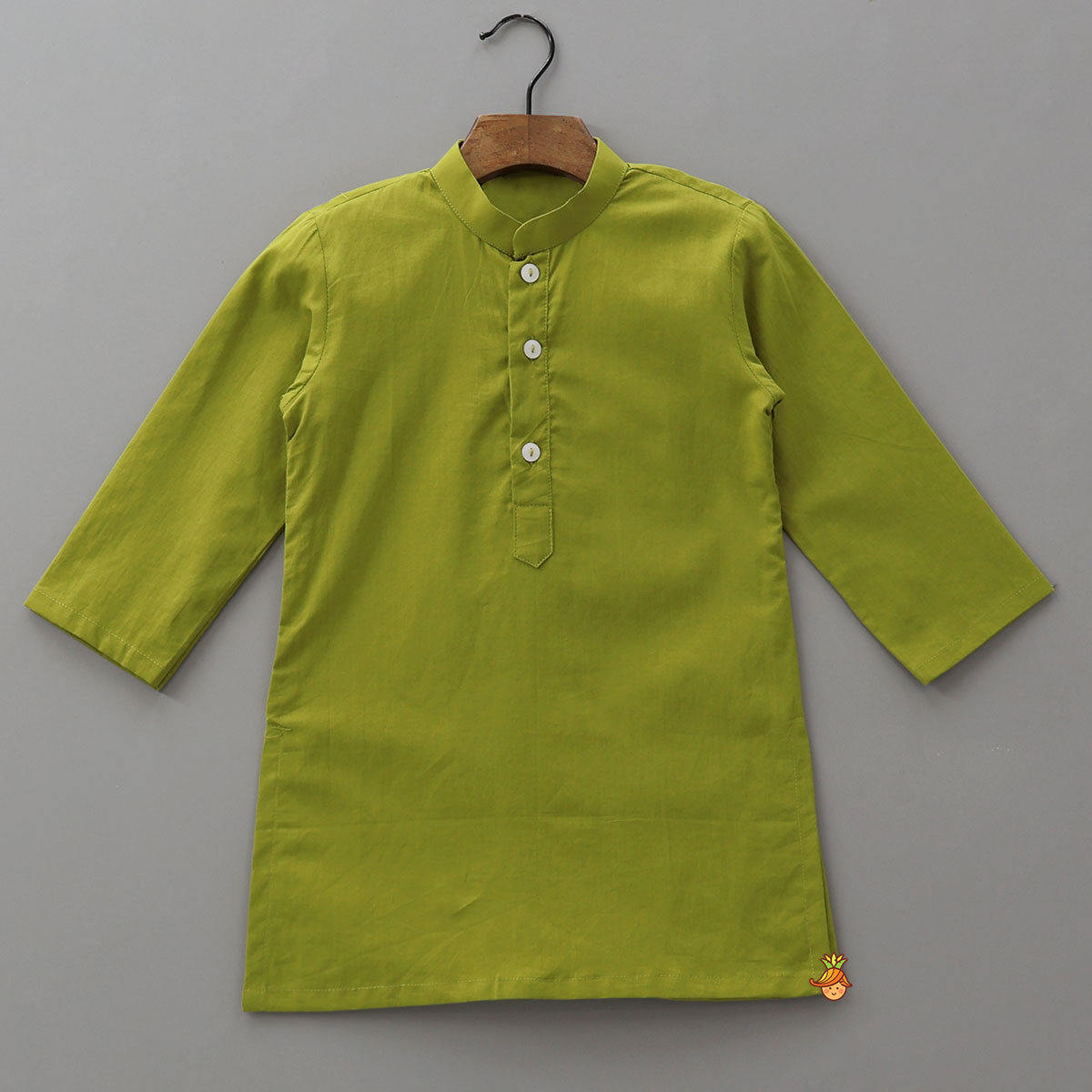 Ethnic Kurta With Side Button Detail Jacket And Pyjama