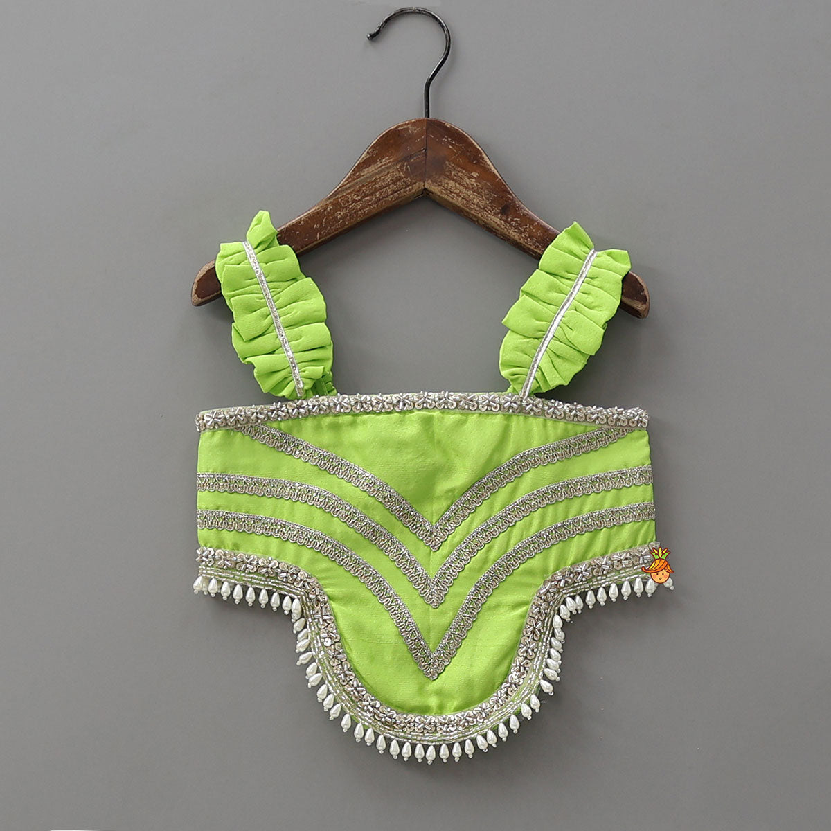 Stylish Embellished Crop Top With Lehenga