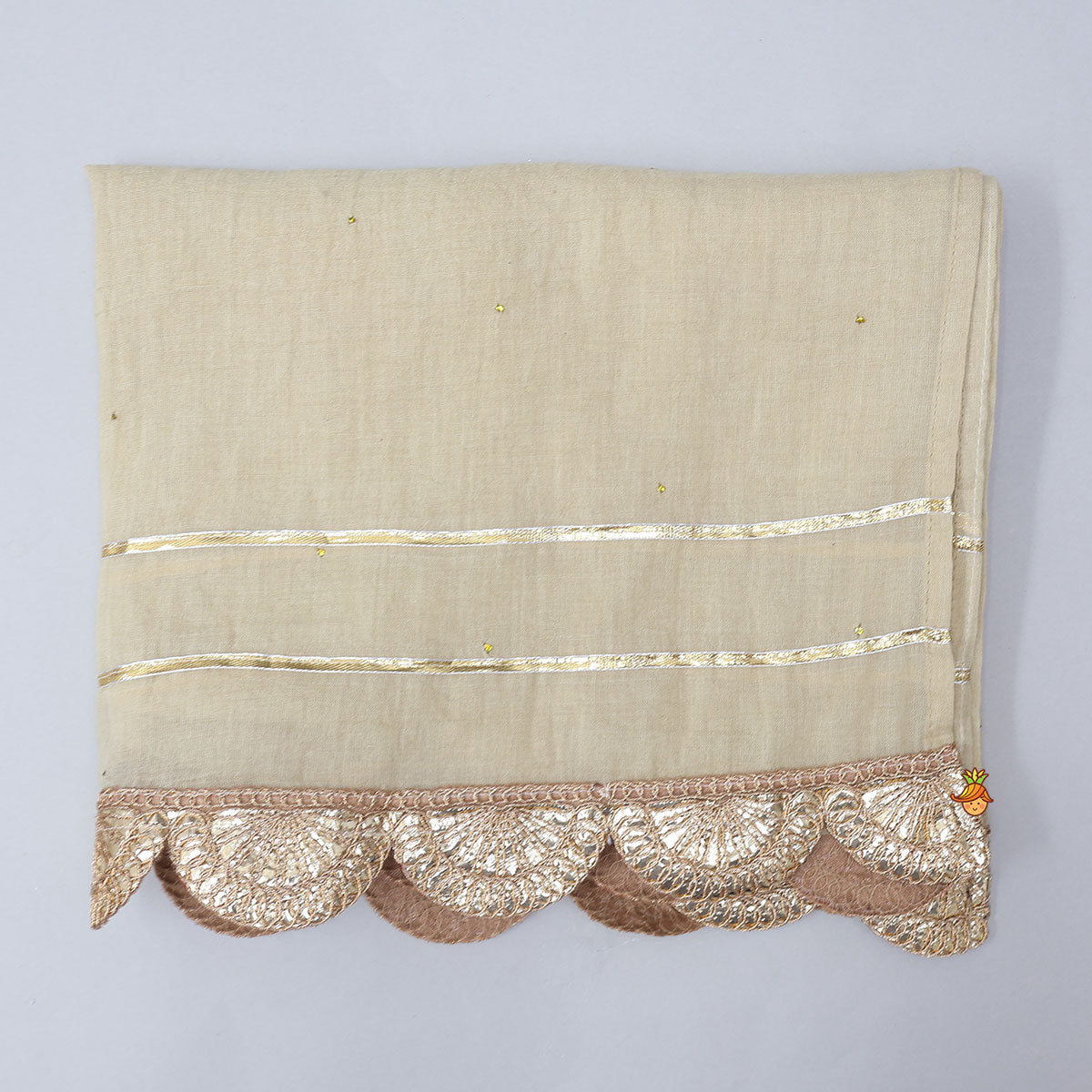 Bandhani Printed Crop Top And Embroidered Lehenga With Dupatta And Potli Bag