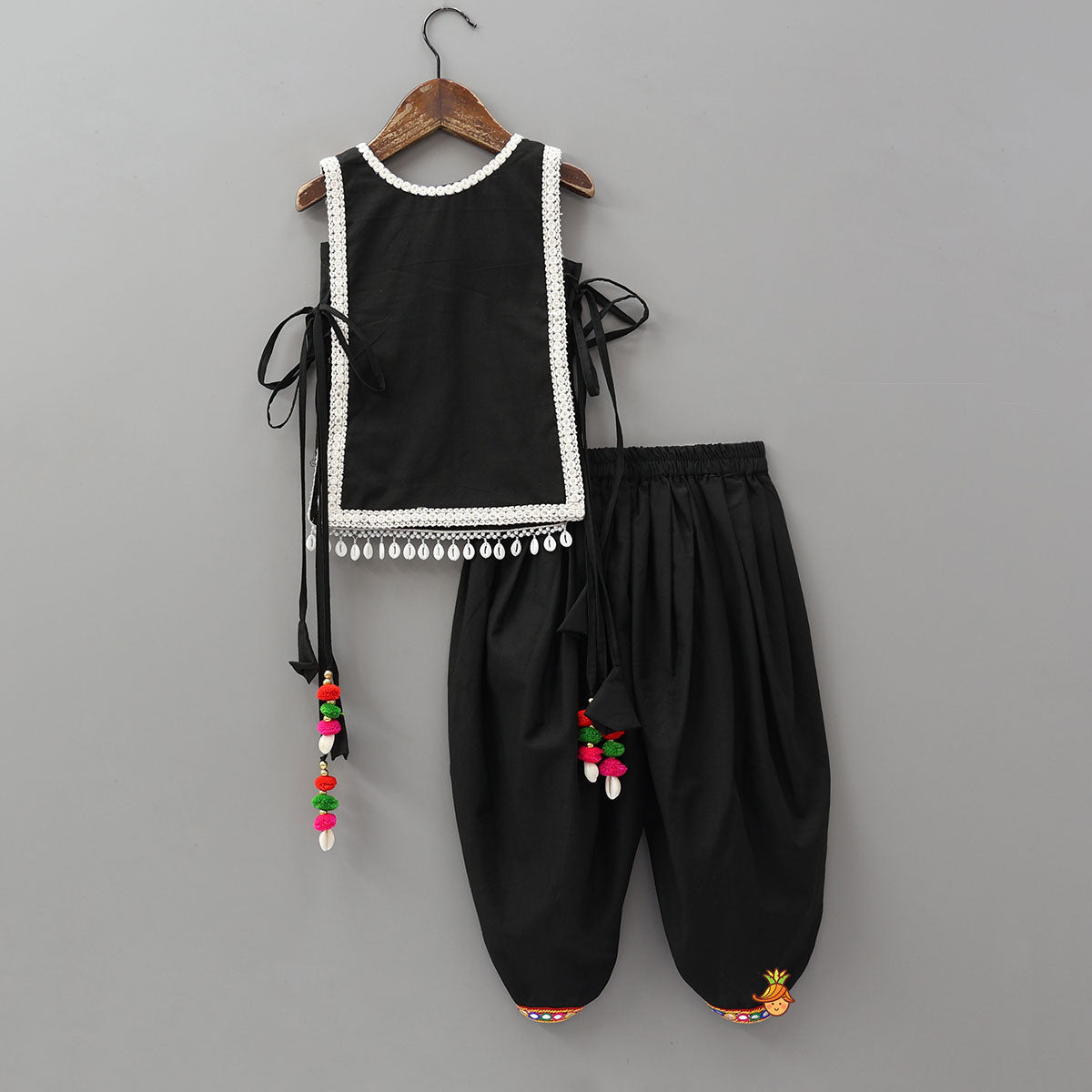 Inner Top And Jacket Style Side Tie Up Top With Dhoti