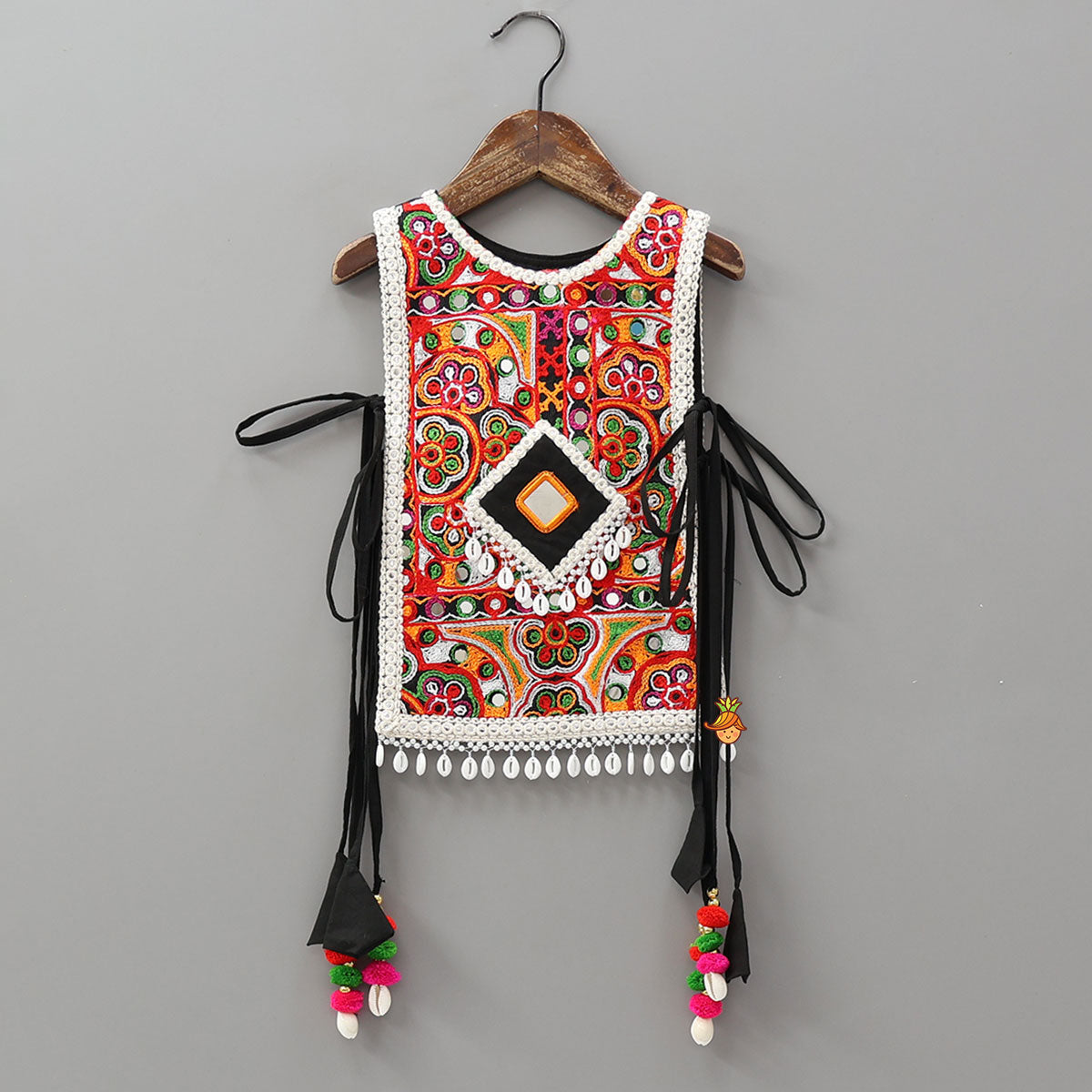 Inner Top And Jacket Style Side Tie Up Top With Dhoti