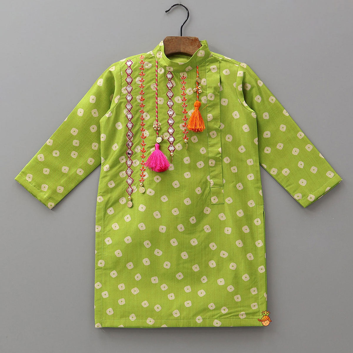 Festive Bandhani Printed Ethnic Kurta And Pyjama