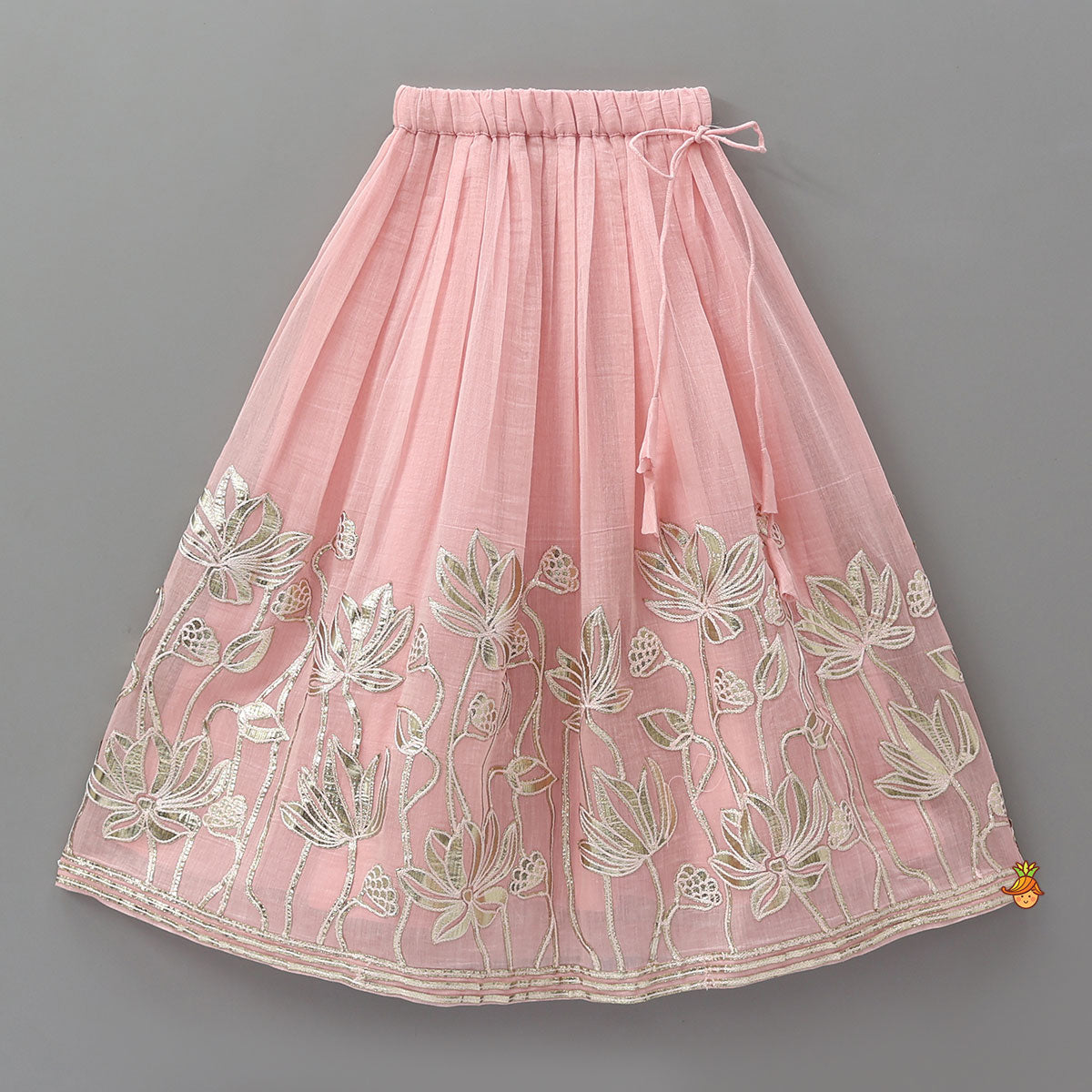 Round Neck Crop Top And Floral Work Lehenga