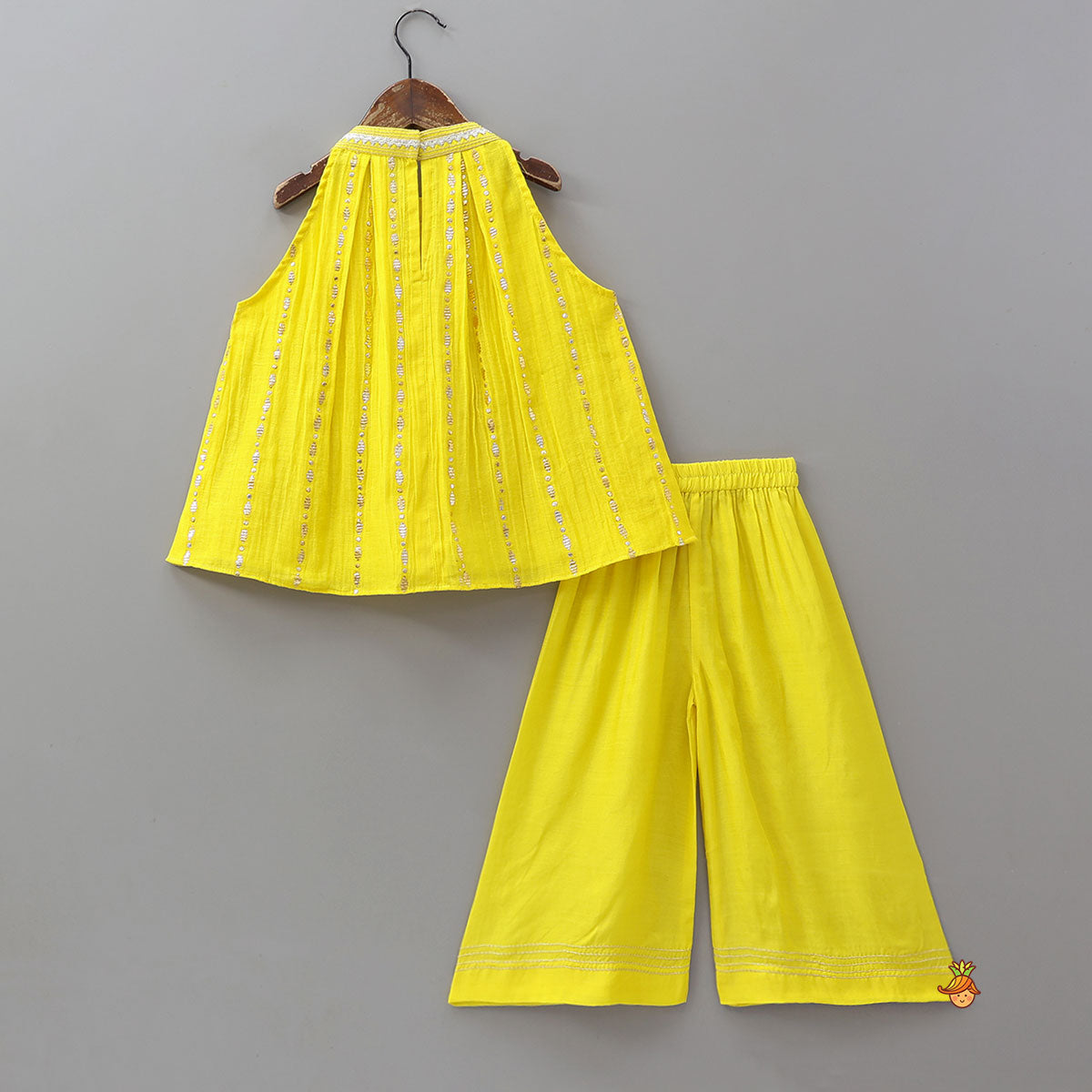 Halter Neck Embellished Kurti And Palazzo