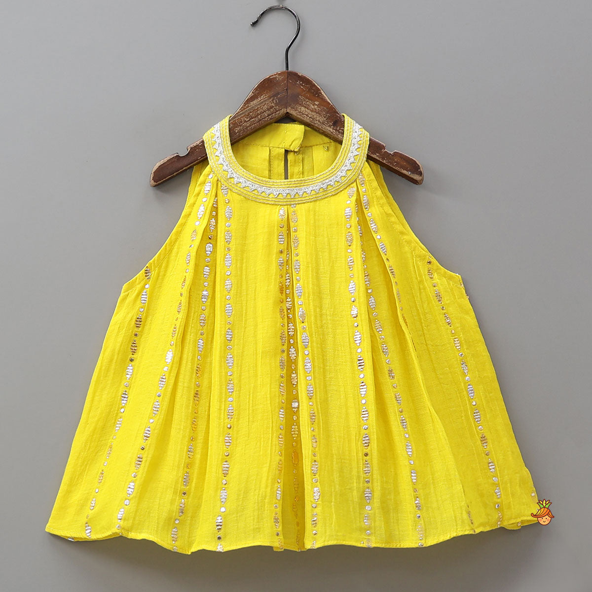 Halter Neck Embellished Kurti And Palazzo