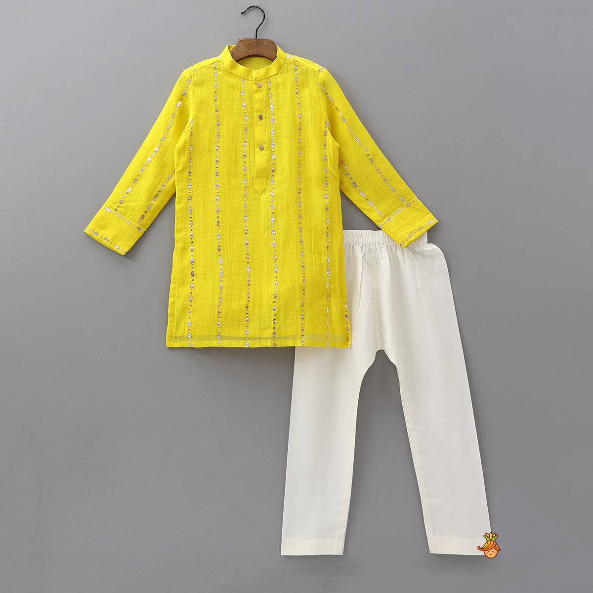 Front Placket Traditional Ethnic Kurta And Pyjama