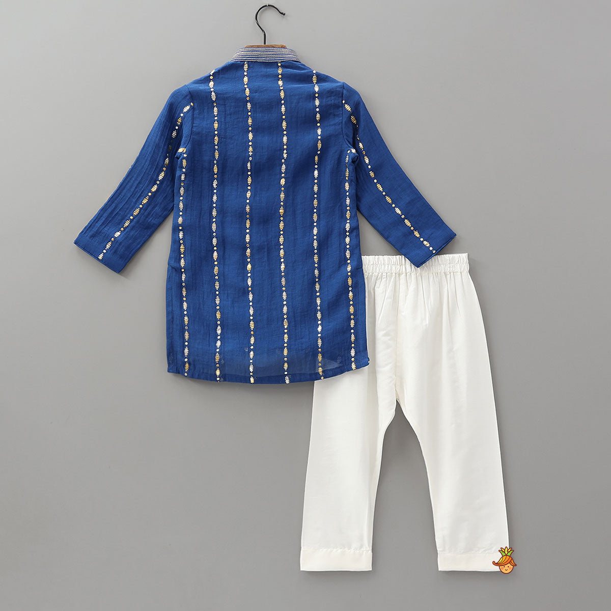 Embroidered Front Placket Classic Kurta And Pyjama
