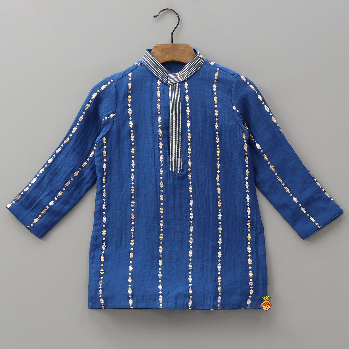 Embroidered Front Placket Classic Kurta And Pyjama