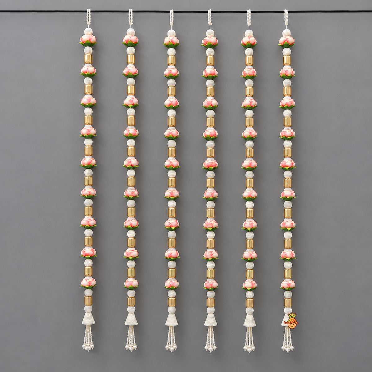 Floral And Lace Embellished Festive Latkans - Set Of 12