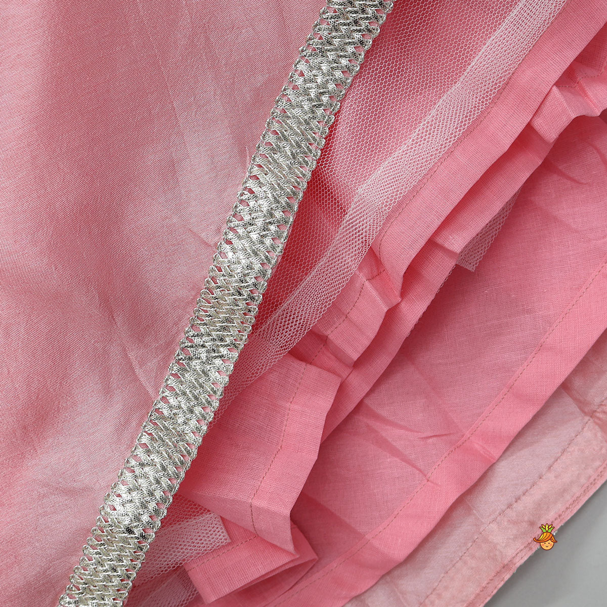 Gota Embroidered Strappy Top With Flared Lehenga And Matching Dupatta
