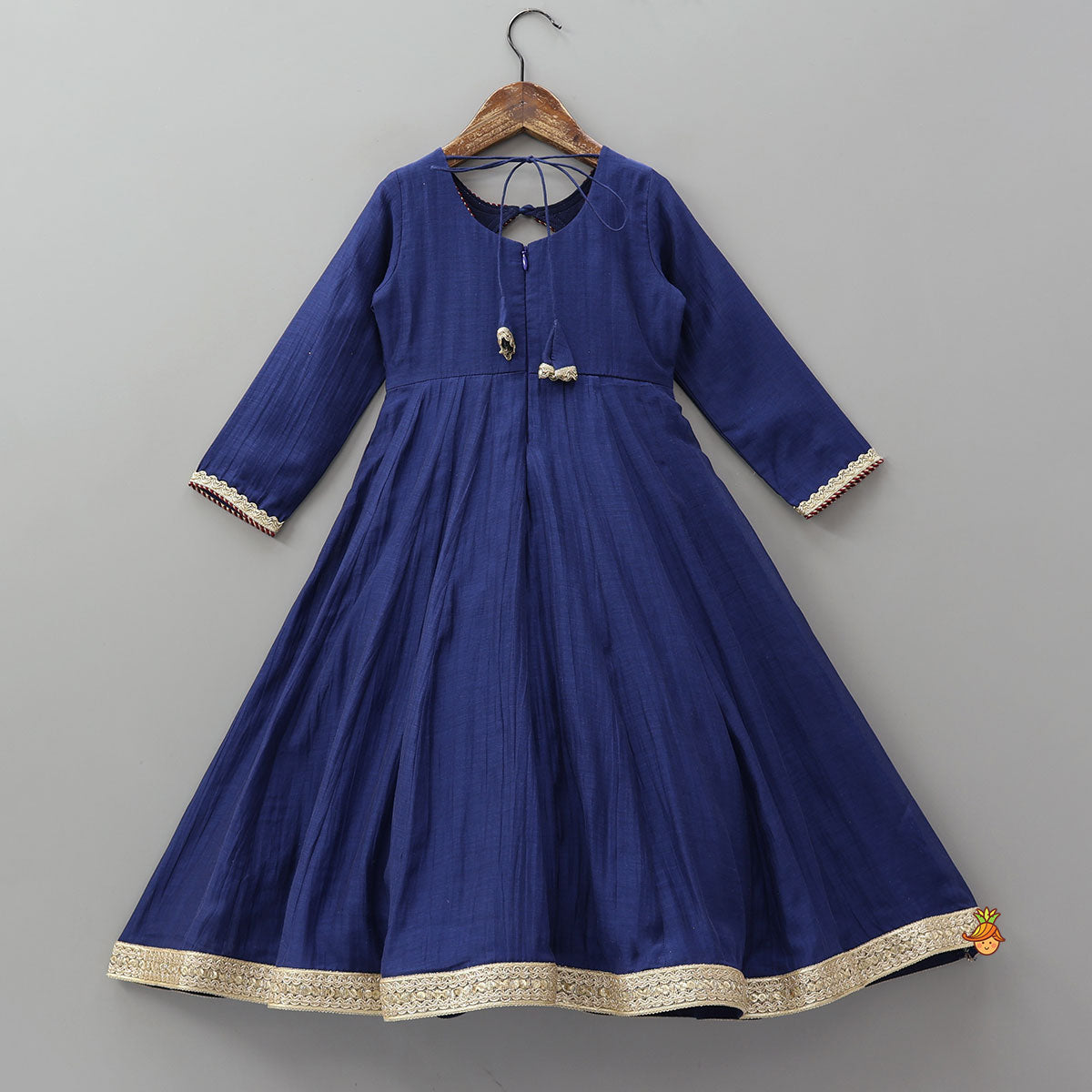 Floral Embroidered Flap Anarkali With Dupatta And Potli Bag