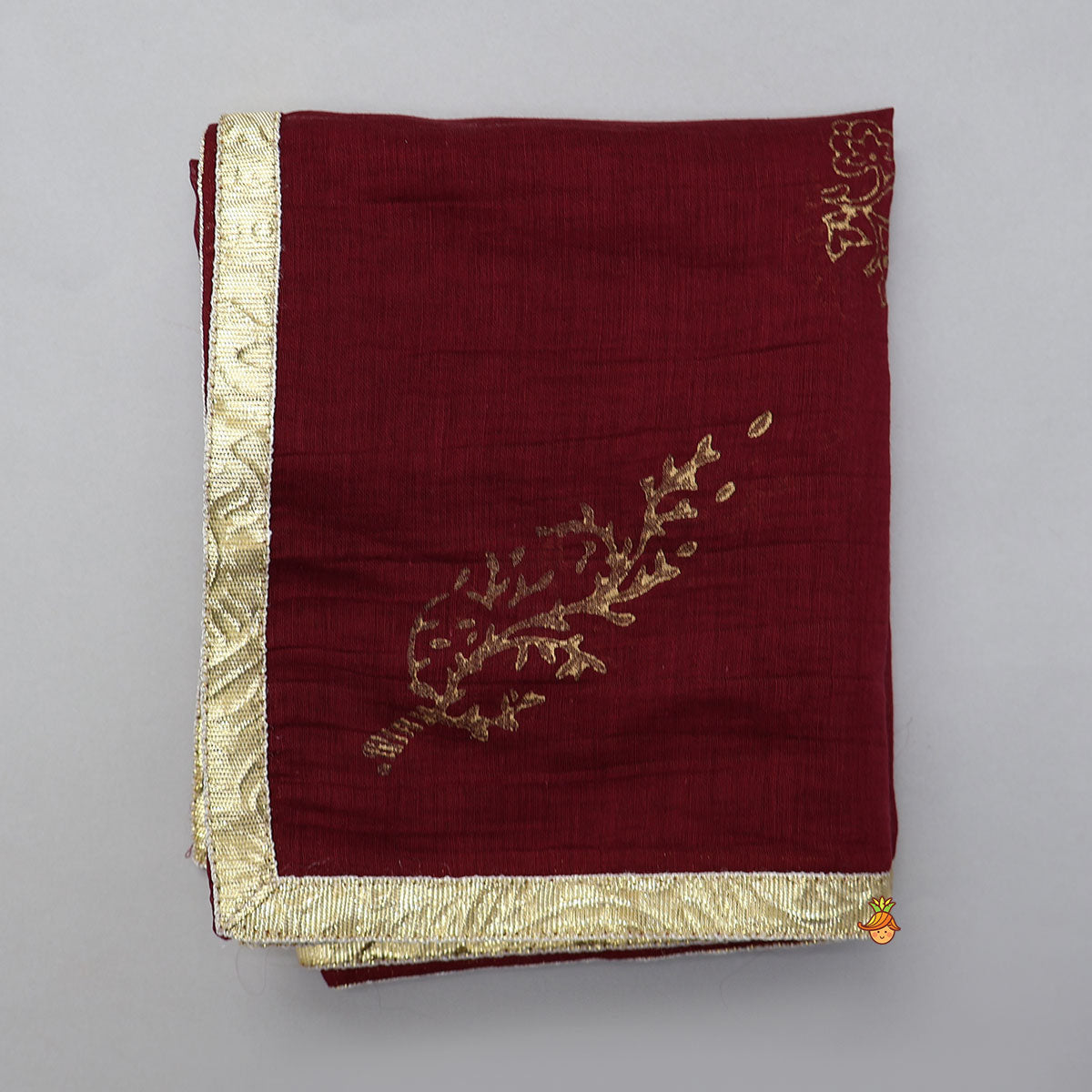 Floral Embroidered Flap Anarkali With Dupatta And Potli Bag