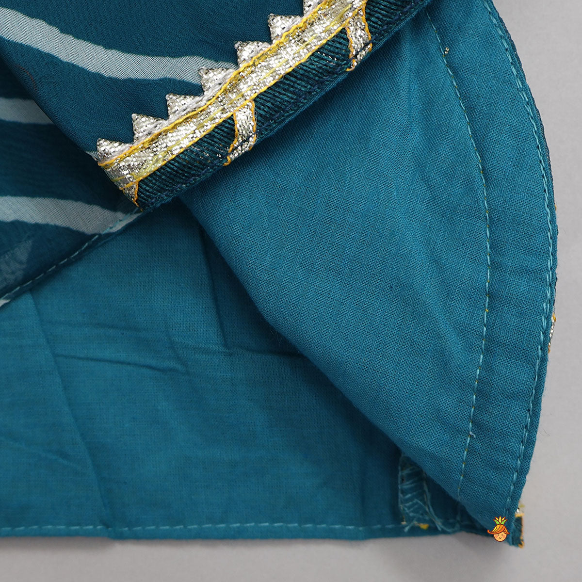 Leheriya Printed Pretty Crop Top And Lehenga With Dupatta
