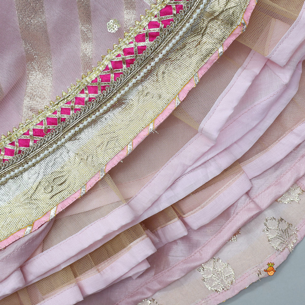 Traditional Tassel Adorned Anarkali With Attached Dupatta