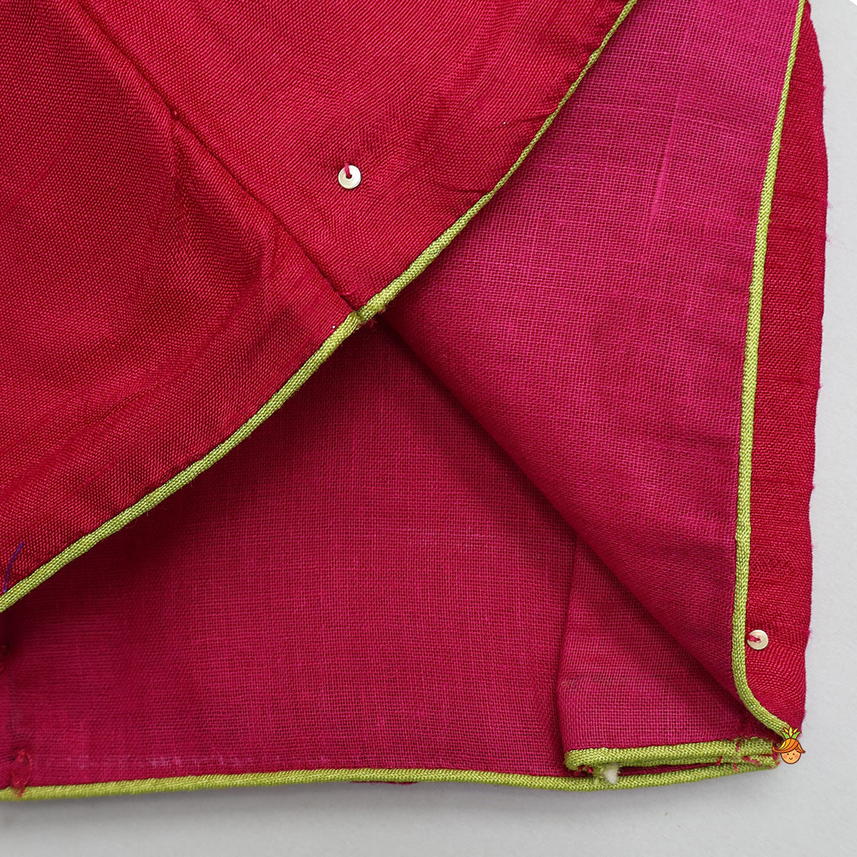 Goddess Durga Embroidered Top And Contrasting Tassel Detail Lehenga With Dupatta
