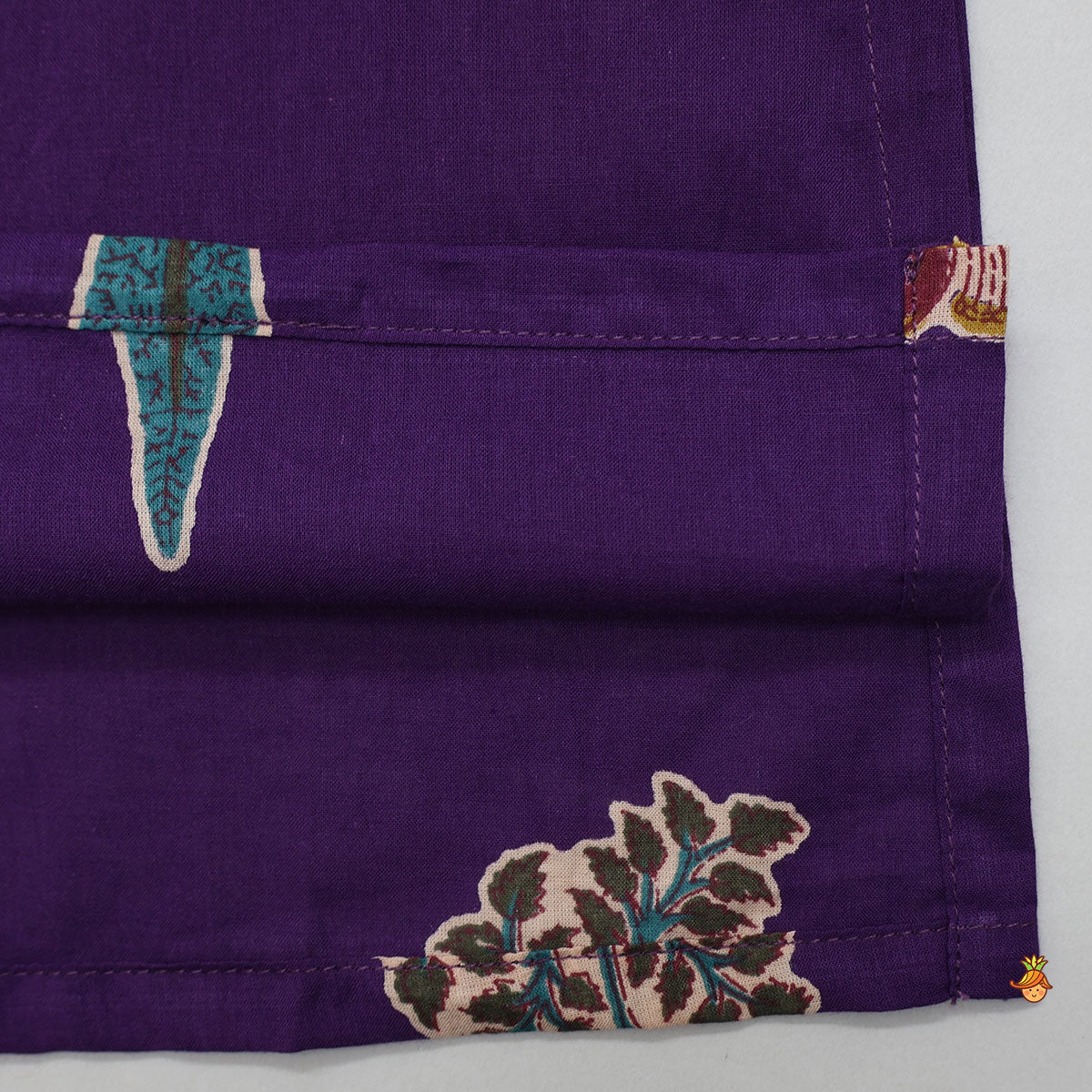 Thread Work Front Placket Cotton Ethnic Kurta With Open Jacket And Pyjama