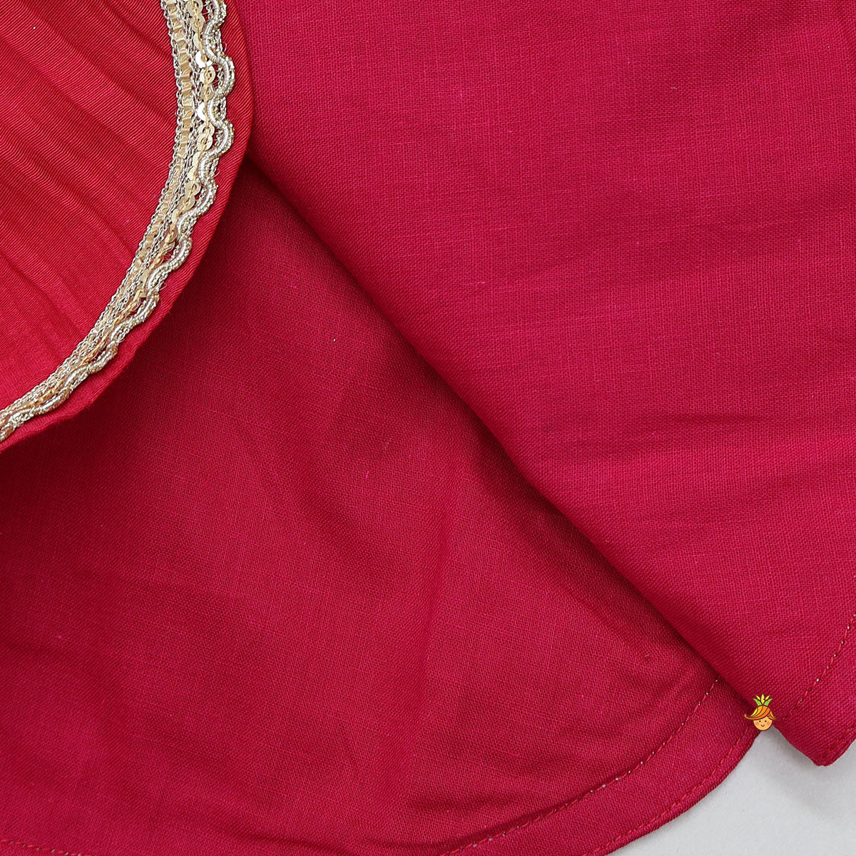 Lace Detailed Curved Hem Kurti And Sharara With Dupatta