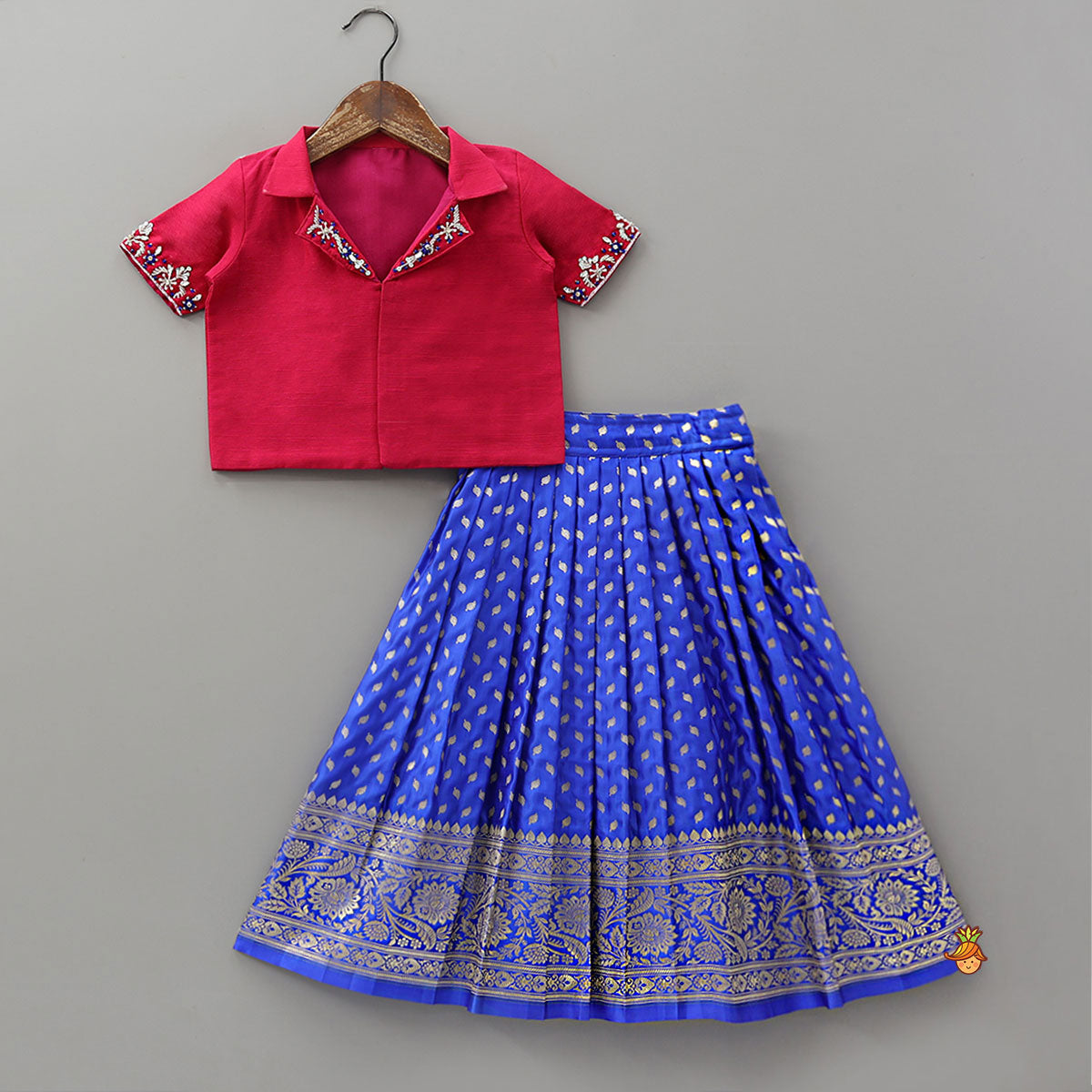 Gorgeous Embroidered Crop Top And Brocade Lehenga