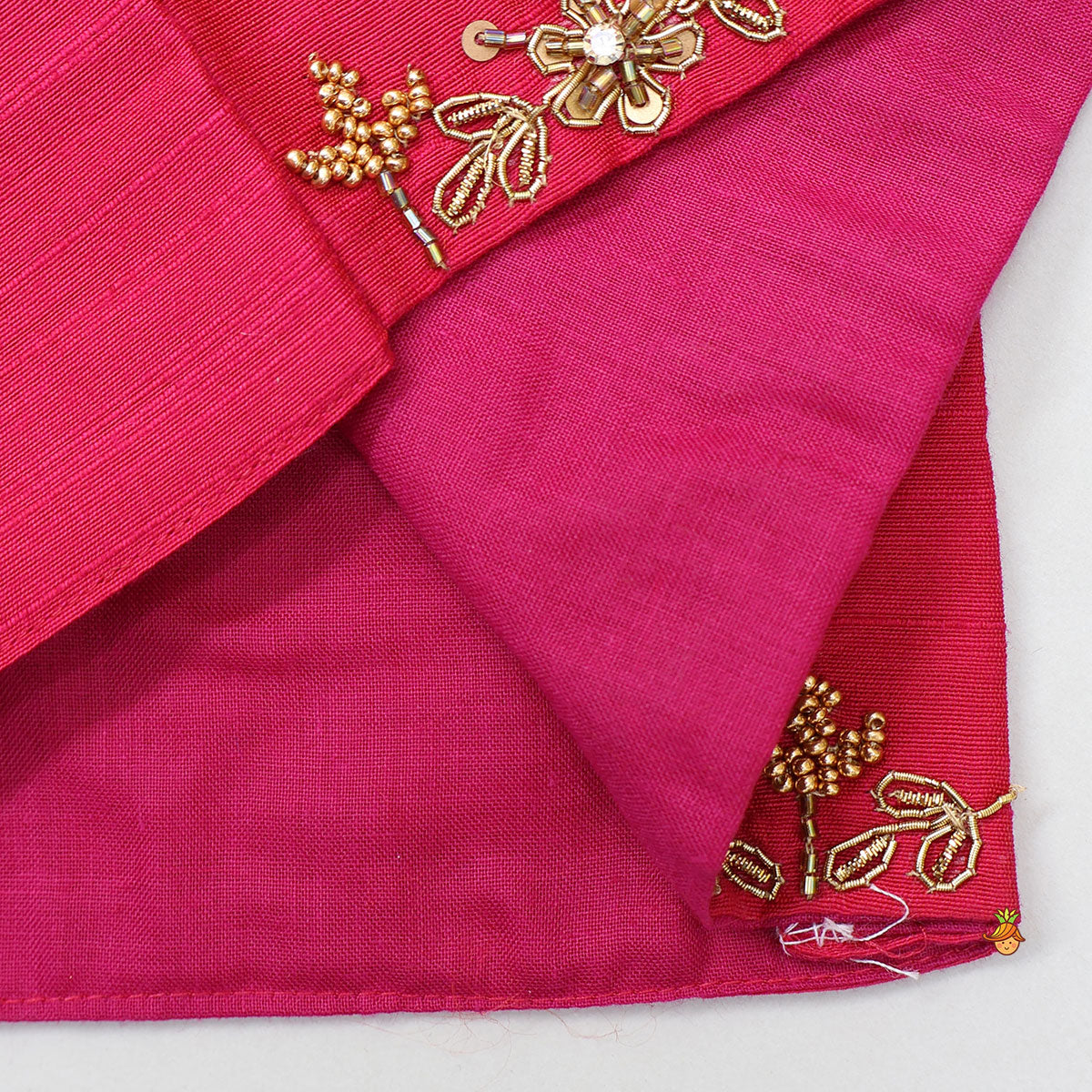 Embroidered Crop Top And Brocade Lehenga