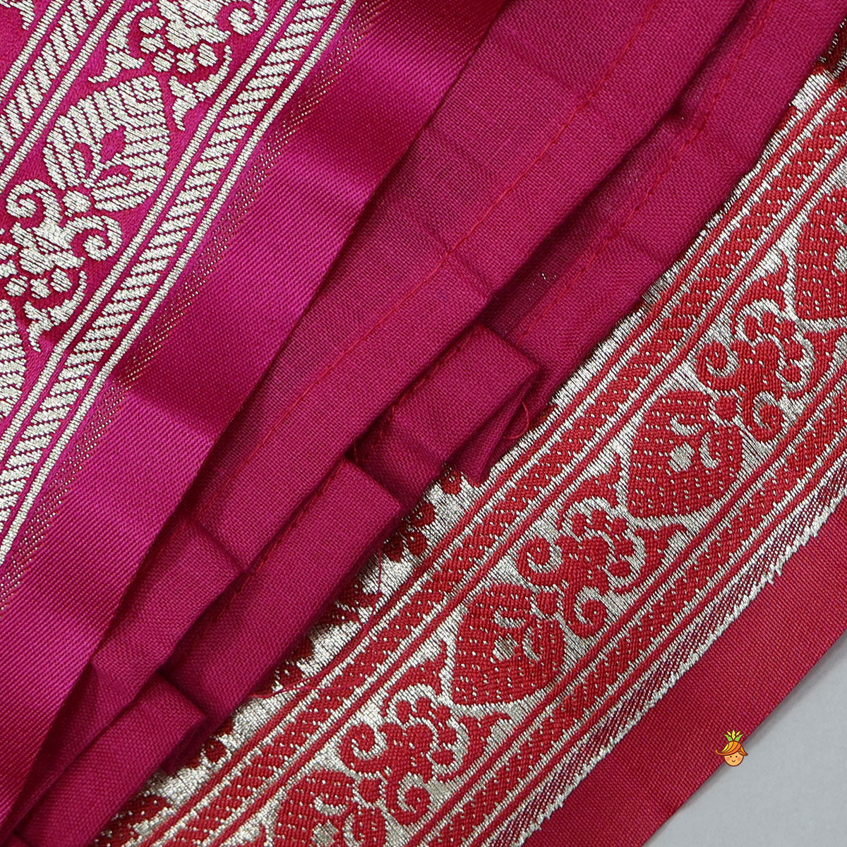 Embroidered Crop Top And Brocade Pleated Lehenga