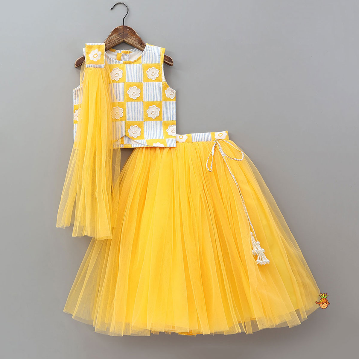 Hand Embroidered Printed Top And Lehenga With Stylish Dupatta