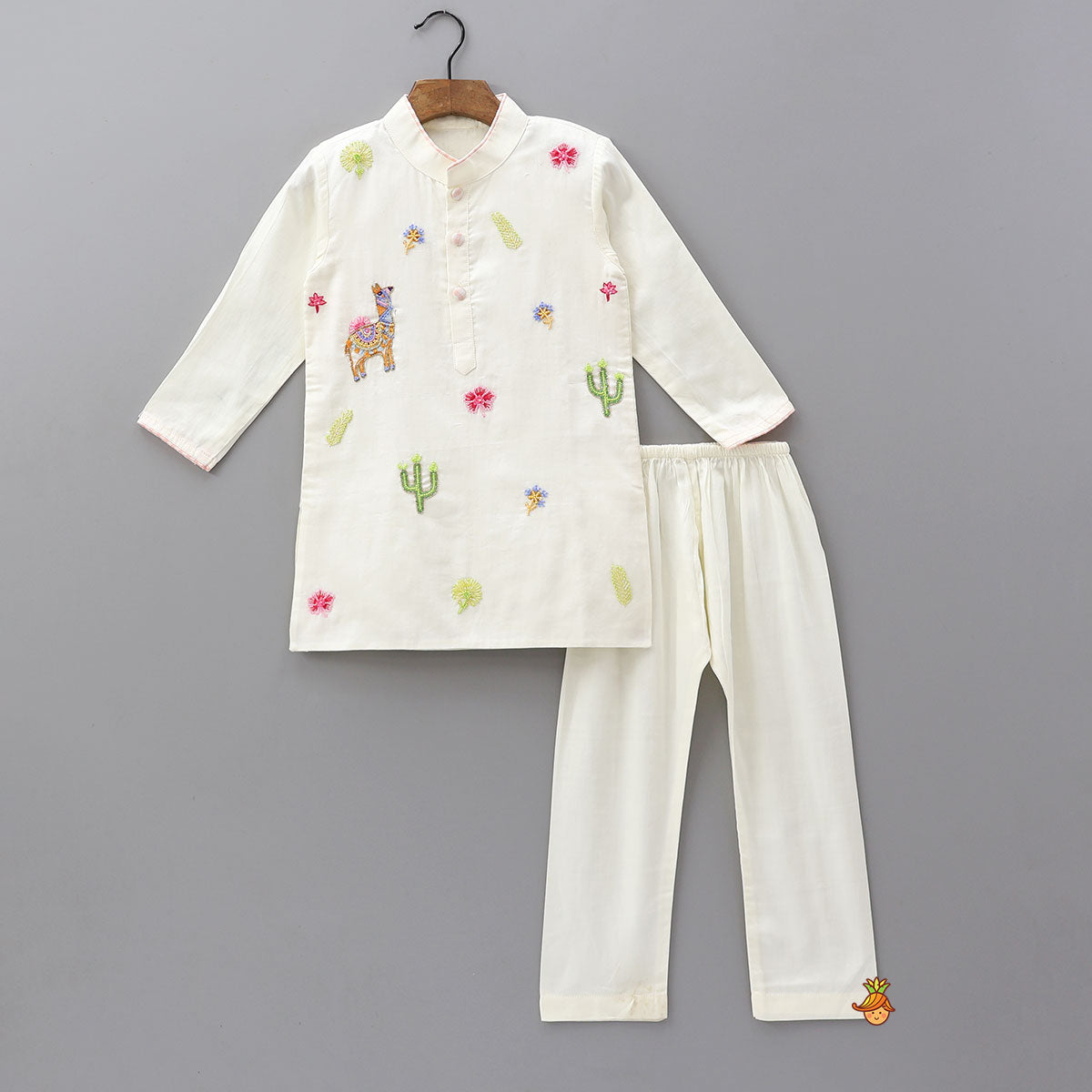 Bead Embroidered Kurta And Pyjama