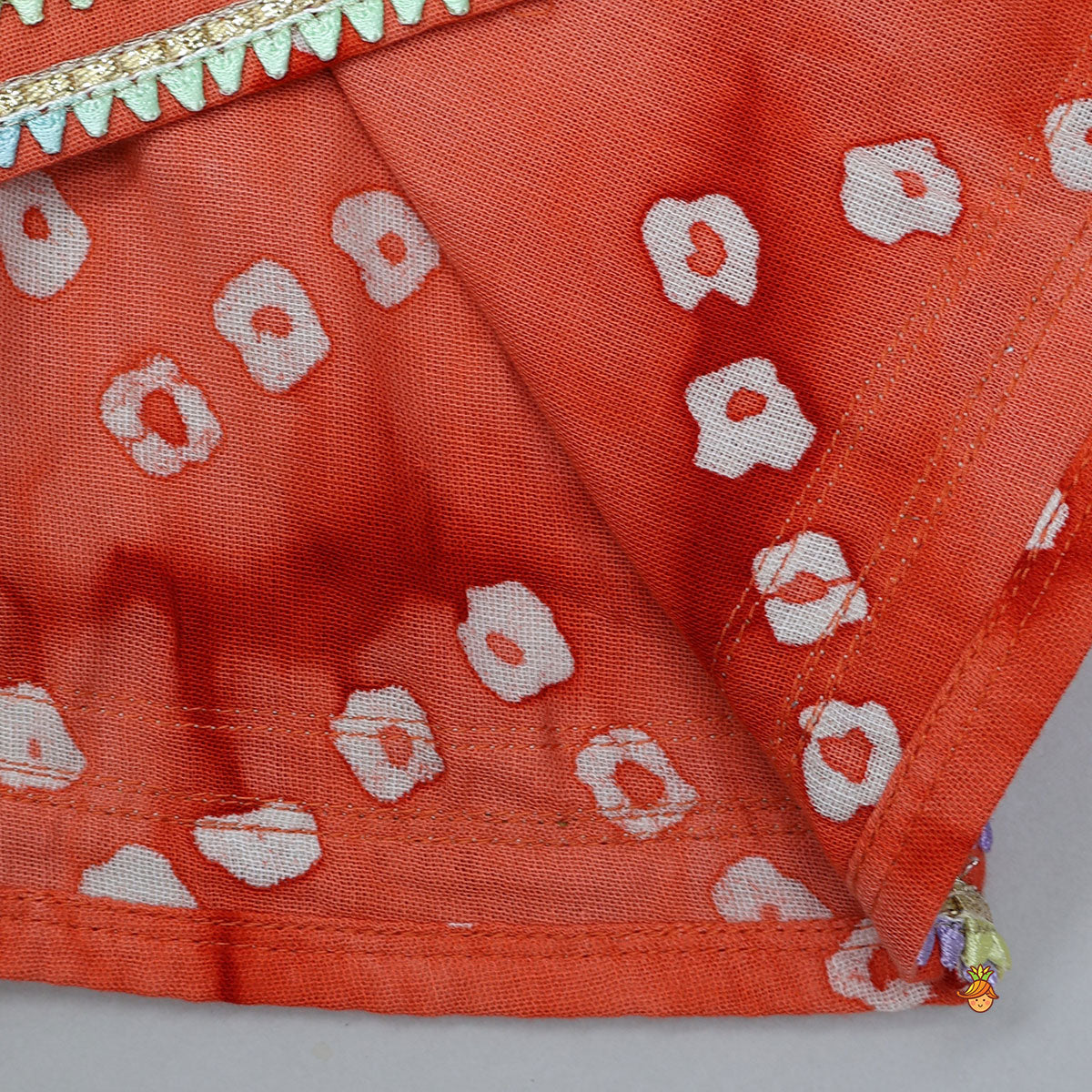 Front Tie Up Bandhani Printed Ethnic Kurti And Sharara
