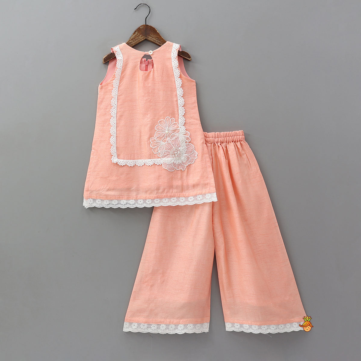 Elegant Floral Applique Kurti And Palazzo