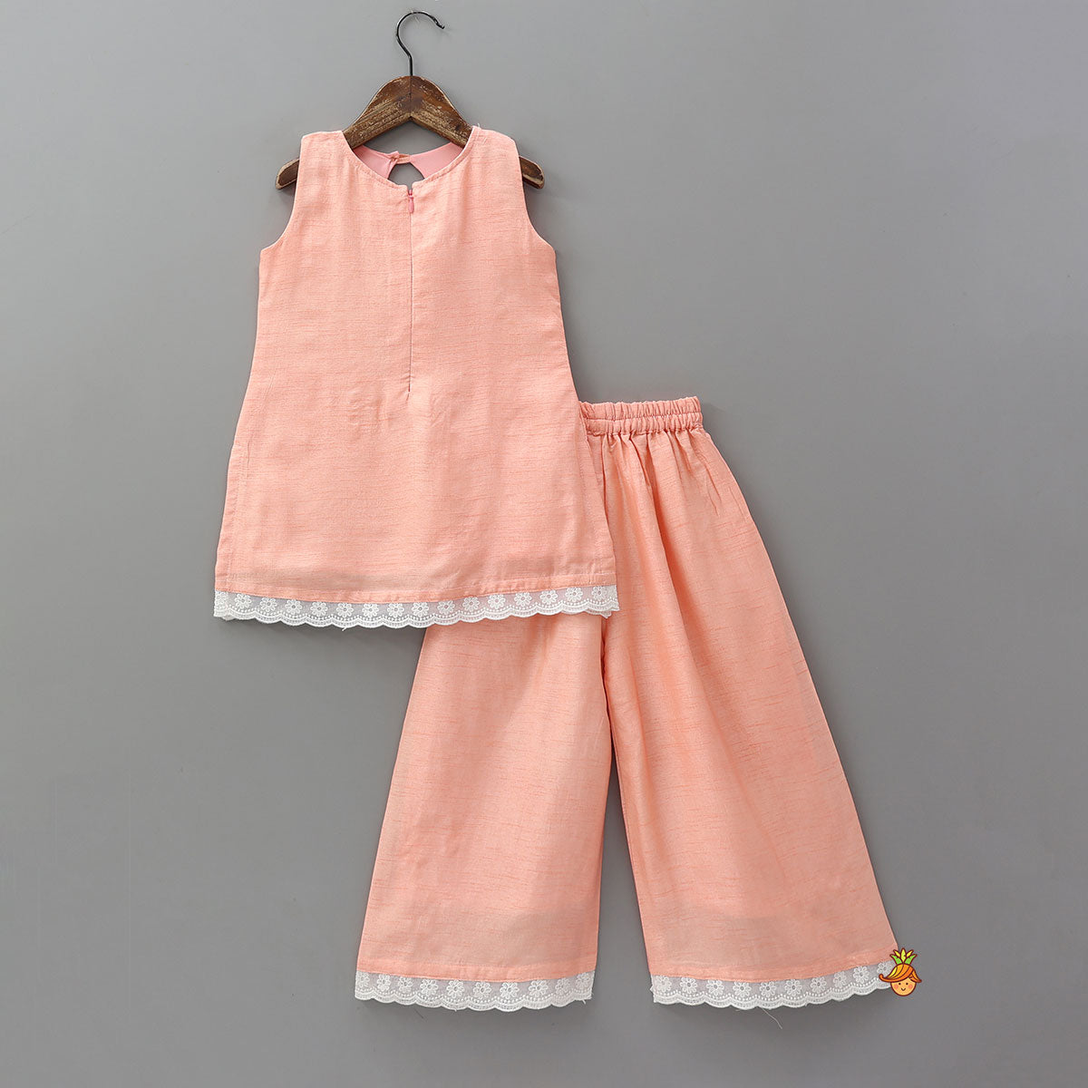 Elegant Floral Applique Kurti And Palazzo