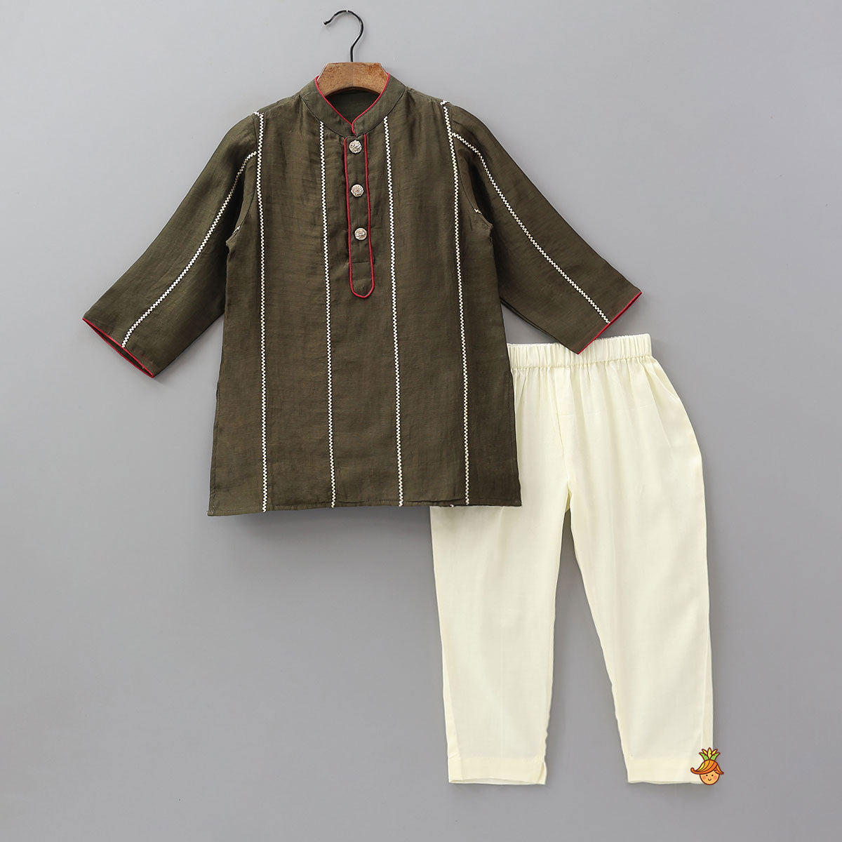 Elegant Lace Work Kurta And Pyjama