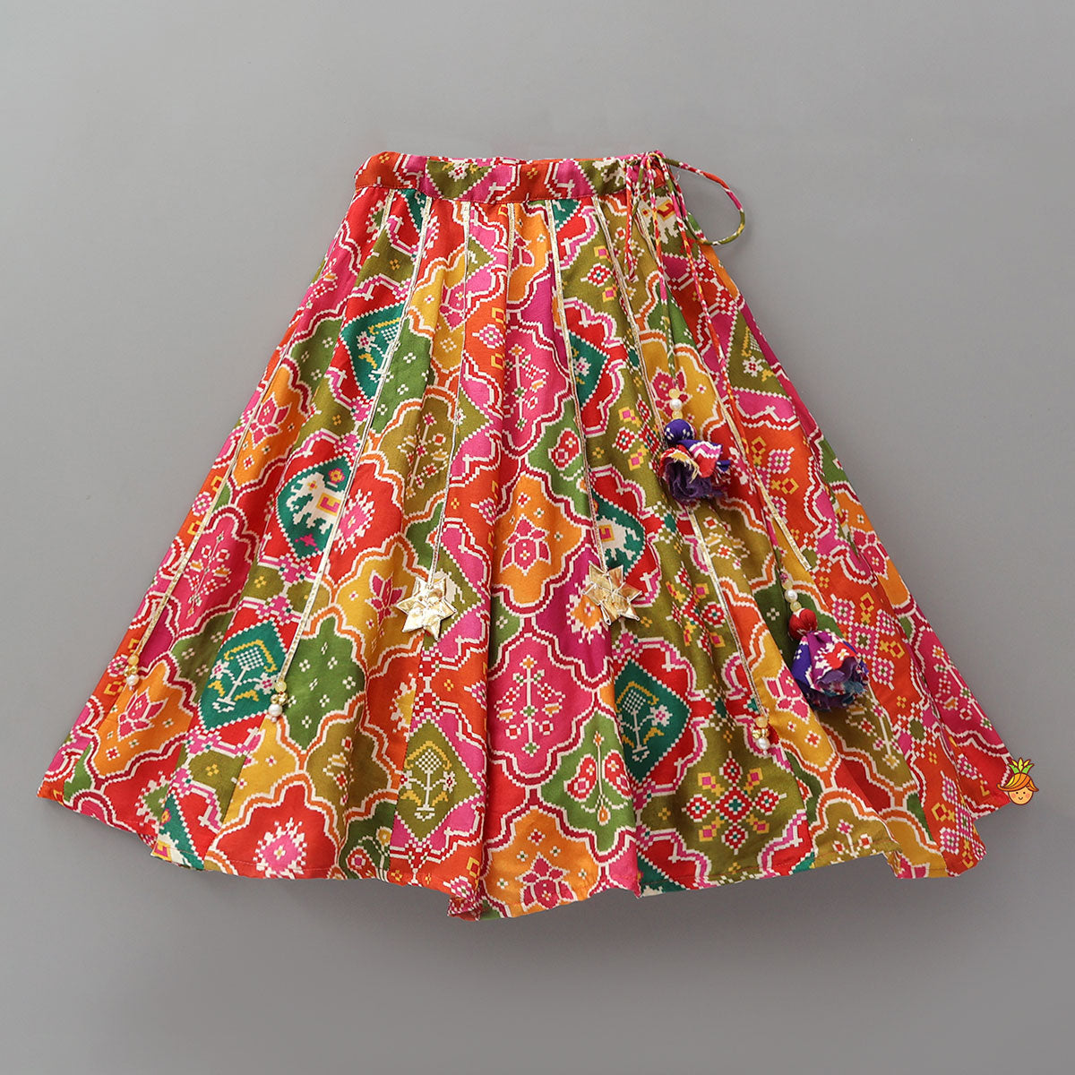 Halter Neck Heavily Embroidered Top And Lehenga With Dupatta And Potli Bag