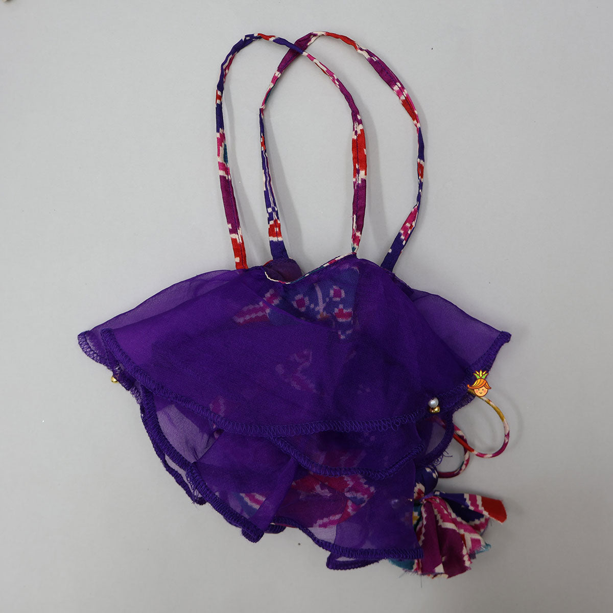 Heavily Embroidered Top And Palazzo With Potli Bag